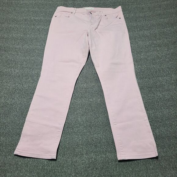 Loft Womens Light Jeans 20 Pink Skinny Crop Festival Beach Party Denim Pants - Picture 1 of 9